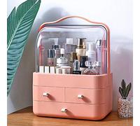 Makeup Storage Drawers,Cosmetic Organisers Acrylic, Skincare Organiser for Dresser & Bathroom, Dust-Proof Waterproof (Pink)