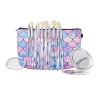 Makeup Tool Gifts for Girl friend, COSHINE 13pcs Unique Cosmetic Tools Gift Box-10pcs Diamond Makeup Brushes, Cosmetic Bag, Mirror and Silicone Sponge for Niece Daughter Her