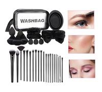 Makeup Tool Set, Cosmetic Applicator Kit - Soft Set with Hair Elastic and Powder Puff, 33 Piece Multifunctional Set with Storage Bag for Face