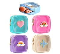 Makeup Travel Bag - 5 Piece Toiletry Zippered Organizer, Christmas Travel Cosmetic Bag - For Women and Girls Brush Lip Foundation Shampoo Jewelry Travel Vacation Airplane Makeup