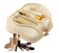 Makeup Travel Bag Mesh Storage Pouch with Handle | Makeup Bag for Mirror Beauty Brush Lipstick Daily Vacation