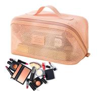 Makeup Travel Bag,Mesh Storage Pouch with Handle - Makeup Pouch,for Mirror Beauty Brush Lipstick Daily Vacation