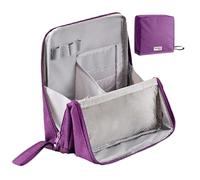 Makeup Travel Bag - Soup Waterproof Cosmetic Case Toiletry Organizer | Portable Vertical Kit for , Shampoo, Conditioner, Hair Spraying, purple, Se référer au descriptif, Refer to description