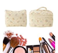 Makeup Travel Bag Two Pieces Large Opening Portable Toiletry Soft Cosmetic