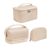 Makeup Travel Case - Beauty Organizer PU Leather 10.24x6.69x5.91in Multi Shape Set | Portable Cosmetic Storage Toiletry Bag Skincare Shampoo Holder Zipper Pouch Travel Use Women Girls Routine Packing