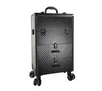Makeup Trolley Professional Beauty Case with Lockable Drawers and Wheels, Aluminium Cosmetic Vanity Trolley for Hairdressing and Nail Care