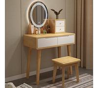 Makeup Vani with Lights & Stool Wood Dressing Table with Ders Girl's Bedroom Console Cact Design (Color: C Size: L-80cm) - t for Beau & nizat.