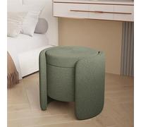 Makeup Vanity Chair Bedroom Stools for Dressing Table Bedroom Ottoman with Storage Modern Boucle Pouffe Sherpa Storage Bench Armless Sofa Chair for Bedroom Living Room(White)