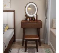 Makeup Vanity Desk Set, Vanity Set, Dressing Table With Drawers, Makeup Vanity, Dressing Table Set With LED Lighted Mirror, Vanity Set For Bedroom,Compact Makeup Vanity Table For Small Spac