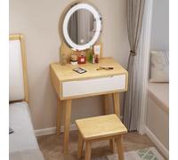 Makeup Vanity Desk Set, Vanity Set, Dressing Table With Drawers, Makeup Vanity, Dressing Table Set With LED Lighted Mirror, Vanity Set For Bedroom,Compact Makeup Vanity Table For Small Spac