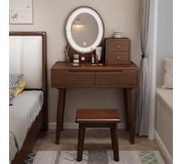 Makeup Vanity Desk Set, Vanity Set, Dressing Table With Drawers, Makeup Vanity, Dressing Table Set With LED Lighted Mirror, Vanity Set For Bedroom,Compact Makeup Vanity Table For Small Spac