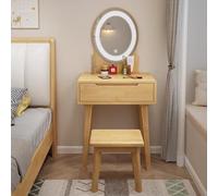 Makeup Vanity Desk Set, Vanity Set, Dressing Table With Drawers, Makeup Vanity, Dressing Table Set With LED Lighted Mirror, Vanity Set For Bedroom,Compact Makeup Vanity Table For Small Spac