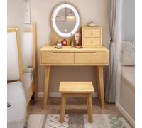 Makeup Vanity Desk Set, Vanity Set, Dressing Table With Drawers, Makeup Vanity, Dressing Table Set With LED Lighted Mirror, Vanity Set For Bedroom,Compact Makeup Vanity Table For Small Spac