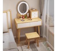Makeup Vanity Desk Set, Vanity Set, Dressing Table With Drawers, Makeup Vanity, Dressing Table Set With LED Lighted Mirror, Vanity Set For Bedroom,Compact Makeup Vanity Table For Small Spac