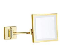Makeup Vanity Mirror with Lights, Wall Mounted Cosmetic Mirror, 3x Magnification, Extendable 8-Inch Bathroom Mirror, Plug Powered, Black