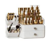 Makeup Vanity Organizer, Large Display Box With Drawers, Makeup Storage With Brush Holder, For Sinks Counter Dresser Pantry Home Kitchen Bathroom