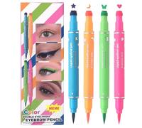 Makeup - Waterproof Double Head 4 Color Stamp | Eye Stencil Makeup Tool with Star, Moon, Butterfly, Heart Shapes for Parties, Festivals, Co