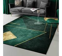 makeups1 Modern Area Rugs Style Rug Artistic Traditional Unique Carpet Emerald Dark Green Simple Gold Geometric Extra Large Size Washable Carpet Mat 200 x 300 cm