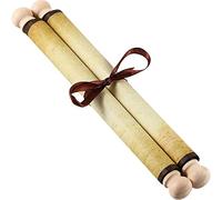Makevivi 1 PCS Blank Scroll Paper with Wood Rods, for Naughty or Nice List, Writing, Wedding Vows, Invitation, Love Letter, Cosplay Prop, Renaissance, 7.1 x 30.5 inches