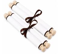 Makevivi 2 PCS Blank Scrolls Paper with Wood Rods, for Naughty or Nice List, Writing, Wedding Vows, Invitation, Love Letter, Cosplay Prop, Renaissance, 7.1 x 30.5 inches（White）