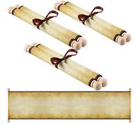 Makevivi 3 PCS Blank Scroll Paper with Wood Rods, for Naughty or Nice List, Writing, Wedding Vows, Invitation, Love Letter, Cosplay Prop, Renaissance, 7.1 x 30.5 inches