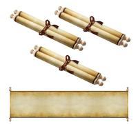Makevivi 3 PCS Blank Scrolls Paper with Wood Rods, for Naughty or Nice List, Writing, Wedding Vows, Invitation, Love Letter, Cosplay Prop, Renaissance, 9.5 x 31.5 inches (style 3)