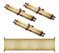 Makevivi 3 PCS Blank Scrolls Paper with Wood Rods, for Naughty or Nice List, Writing, Wedding Vows, Invitation, Love Letter, Cosplay Prop, Renaissance, 7.1 x 31.5 inches (style 2)