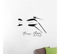 Makeyes Beauty Salon Baber Wall Decals Beauty Face Art Design Sticker Home Room Decor Wall Decal Babershop Women Makeup Vinyl Decoration YMX52 (Black, 42X28CM)