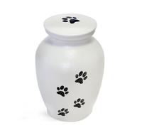 MAKEY'S Memorial Pet Cremation Urns for Dogs and Cats Ashes,Dog Keepsake Urns for Ashes Medium-White