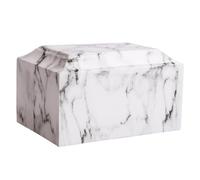 MAKEY'S White Classic Cultured Marble Cremation Urn for Human Ashes Adult Male/Female, Professional Decorative Cremation Urn for Ashes