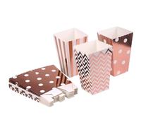 MAKFORT 36 Pcs Rose Gold Paper Popcorn Boxes for Party Popcorn Bags Disposable Cardboard Popcorn Treat Boxes Candy Container