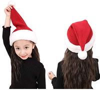 MAKFORT Christmas Hats Children Thermal Knitted Santa Hats For Kids Winter Warm Christmas Bobble Hat For Children