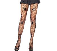 MAKFORT Fishnet Tights Sexy Stockings Halloween Costumes Women Black Pantyhose for Girls with Skeleton Pattern