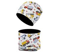 MAKFORT Kids Winter Hat Neck Warmer Soft Beanie Hat Cotton Skull Cap Cotton Beanie and Loop Scarf