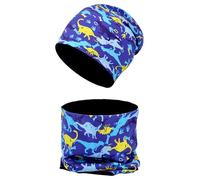 MAKFORT Kids Winter Hat Neck Warmer Soft Beanie Hat Cotton Skull Cap Cotton Beanie and Loop Scarf