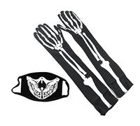 MAKFORT Ladies Skeleton Costume for Womens Skeleton Gloves and Mask Halloween Costumes for Women