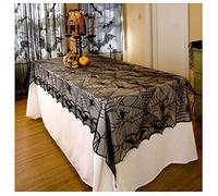 MAKFORT Spider Web Table Cloth Halloween Cobweb Lace Fabric Runner Cover-rectangle 48 * 96 inch