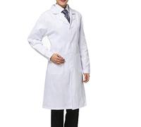 MAKFORT White Lab Coat for Women - V-Neck, Food & Doctor Coat Uniform M