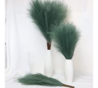 MAKHOT 5 PCS 30" Green Pampas Grass Tall Fluffy, Detachable Faux Bulrush Reed Green Grass for Tall Vase Filler, Artificial Pampas Small Home Vase Decor