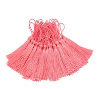 Makhry 100pcs 13cm/5 Inch Silky Floss Bookmark Tassels with 2-Inch Cord Loop and Small Chinese Knot for Jewelry Making, Souvenir, Bookmarks, DIY Craft Accessory (Rouge)