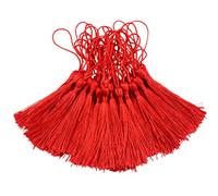 Makhry 100pcs 13cm/5 Inch Silky Floss bookmark Tassels with 2-Inch Cord Loop and Small Chinese Knot for Jewelry Making, Souvenir, Bookmarks, DIY Craft Accessory