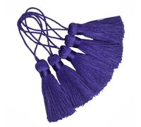 Makhry 20pcs 4.3 Inch Handmade Silky Floss Mini Tiny Craft Tassels with 2-Inch Cord Loop and Small Chinese Knot for Earrings, Souvenir, Bookmarks, DIY Craft Accessory (Dark Purple)