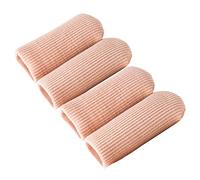 Makhry 4pcs Adjustable Cuttable Gel Toe and Finger Cap Lined Gel Toe Covers Sleeves Ribbed Knit Toe Caps Silopad Digital Caps (Thumbs/Big Toes,XL)