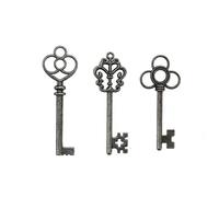 Makhry Mixed Pack of 30 Vintage Retro Rustic Skeleton Keys in Antique Pewter Color,3 Style,30 pcs Rustic Wedding Favor(Antique Pewter)