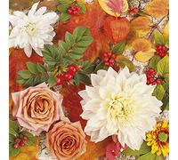 Maki 3-Ply Autumn Decoupage Tissue Paper Napkins Decorative Serviettes 33cm x 33cm - Pack of 20 (Autumn Flowers Wallpaper)