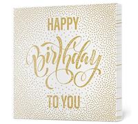 Maki 3-Ply Birthday Celebration Party Napkins Decoupage Tissue Paper Serviettes 33cm x 33cm - Pack of 20 (Happy Birthday Dotted Gold)