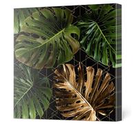 Maki 3-Ply Flowery Tissue Paper Napkins Serviettes for Decoupage Lunch 33cm x 33cm - Pack of 20 (Monstera on a Golden Graphic Net)