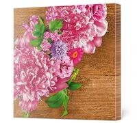 Maki 3-Ply Flowery Tissue Paper Napkins Serviettes for Decoupage Lunch 33cm x 33cm - Pack of 20 (Pink Wreath with Peonies)