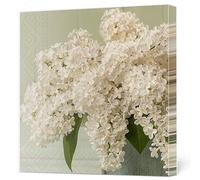 Maki 3-Ply Flowery Tissue Paper Napkins Serviettes for Decoupage Lunch 33cm x 33cm - Pack of 20 (White Lilac Bouquet)