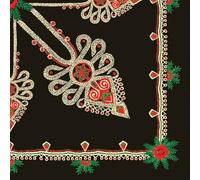 Maki 3-Ply Folk Tissue Paper Napkins Serviettes for Decoupage Lunch 33cm x 33cm - Pack of 20 (Parzenica Pattern Black)